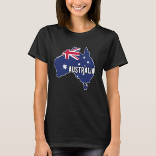 Australien Karte mit Australien Fandekoration Flag T-Shirt