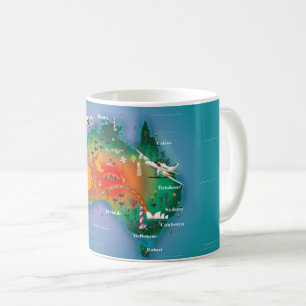 Australien Karte Reiseplakat Kaffeetasse
