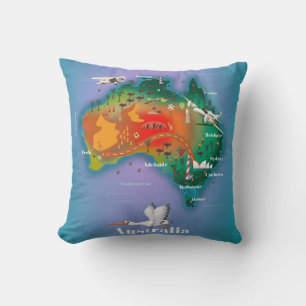 Australien Karte Reiseplakat Kissen
