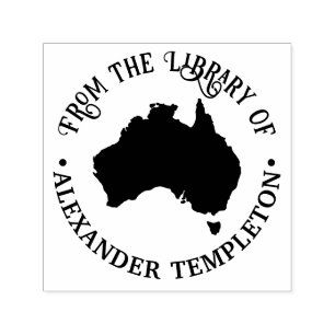 Australien Karte Silhouette aus der Namensbiblioth Permastempel