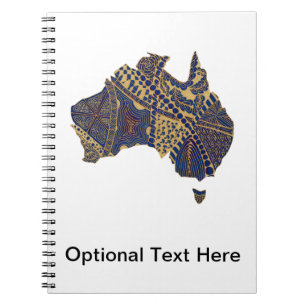 Australien Karte Tan-Blue-Red Notizblock