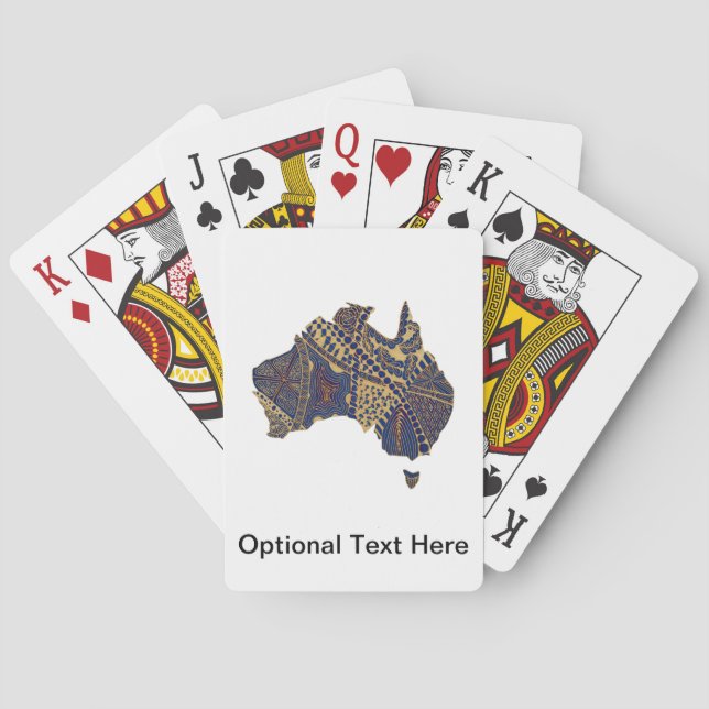 Australien Karte Tan-Blue-Red Spielkarten (Rückseite)