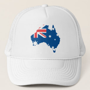 Australien-Karte und Flagge - Hut Truckerkappe