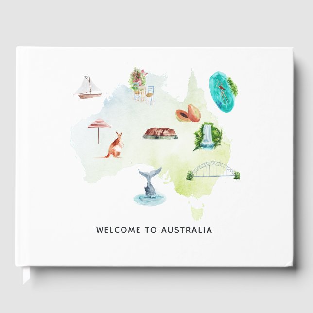 Australien Karte Willkommen Gästebuch (Vorderseite)
