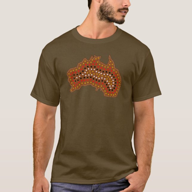 Australien-Karten-Stammes- inspiriertes T-Shirt (Vorderseite)