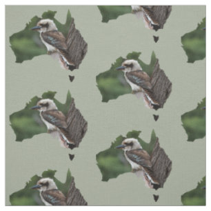 Australien Kontur Kookaburra in einem Baum Stoff