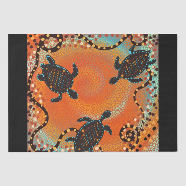 AUSTRALIEN KUNST   SEIDENPAPIER (Vorderseite)