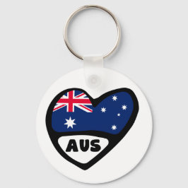 Australien Land Code Flaggen Herz Keyring AUS Schlüsselanhänger