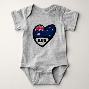 Australien Land Code Flaggenmitte AUS Baby Strampler