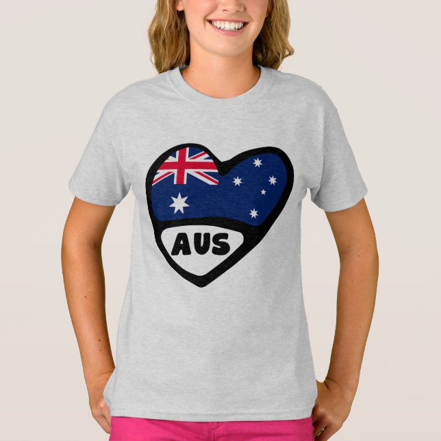 Australien Land Code Flaggenmitte AUS T-Shirt (Vorderseite)