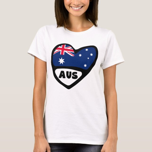 Australien Land Code Flaggenmitte AUS T-Shirt (Vorderseite)