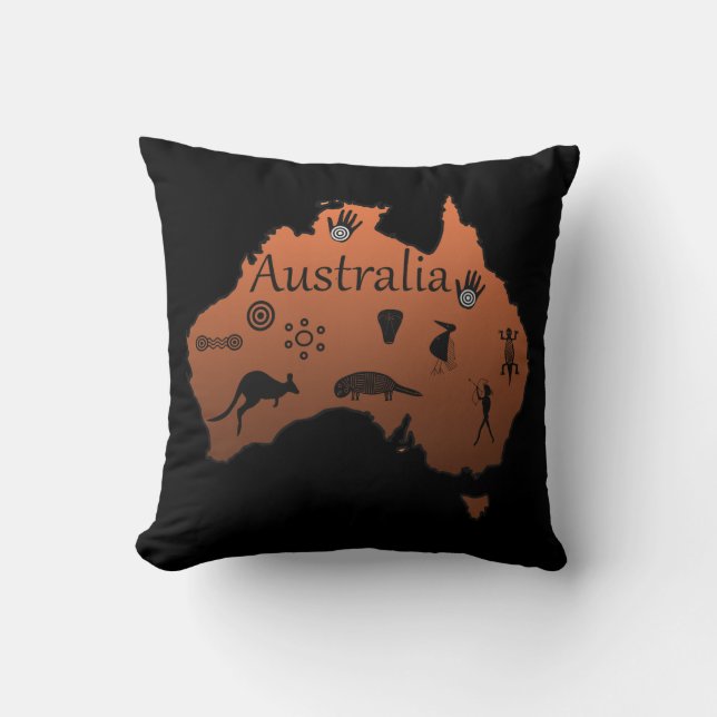 Australien Landkarte Australiens Kontinent Kissen (Vorderseite)