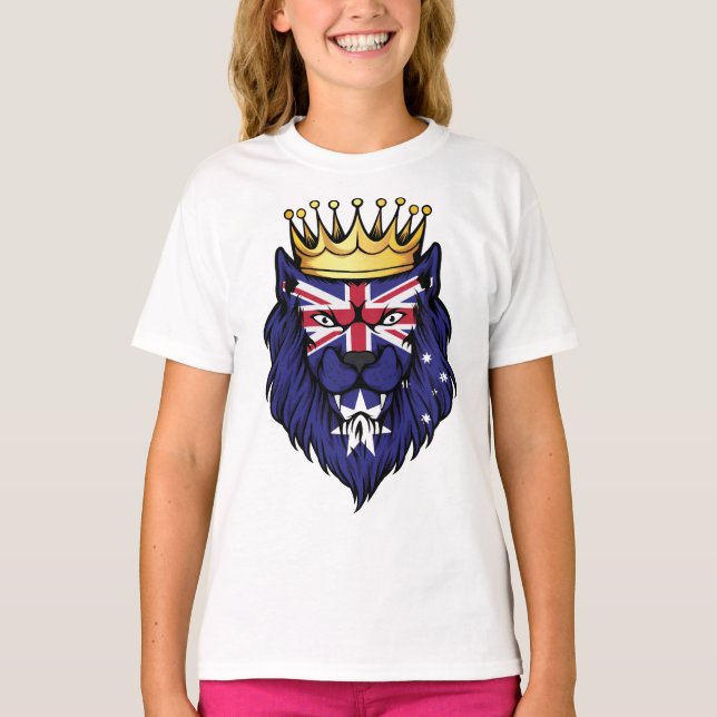 Australien Lion King Flagge T-Shirt (Vorderseite)