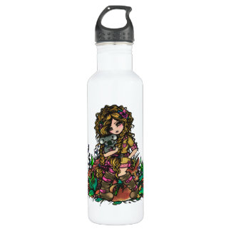 Australien-Mädchen-Koala-Känguru-Kunst durch Edelstahlflasche