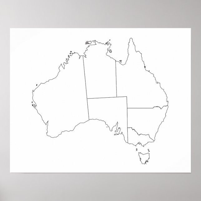Australien Map Kontur Poster (Vorne)