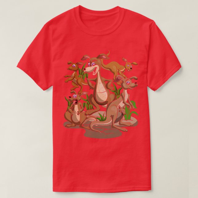Australien Marsupial Outback Zoo Tier Niedlich Kan T-Shirt (Design vorne)