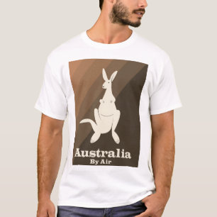 Australien mit dem Flugzeug Känguru-Reiseplakat. T-Shirt