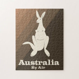 Australien mit dem Flugzeug Känguru-Reiseposter.