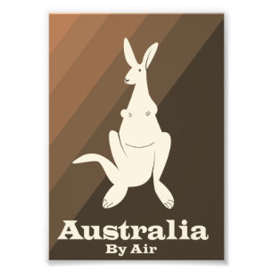 Australien mit dem Flugzeug Känguru-Reiseposter. Fotodruck