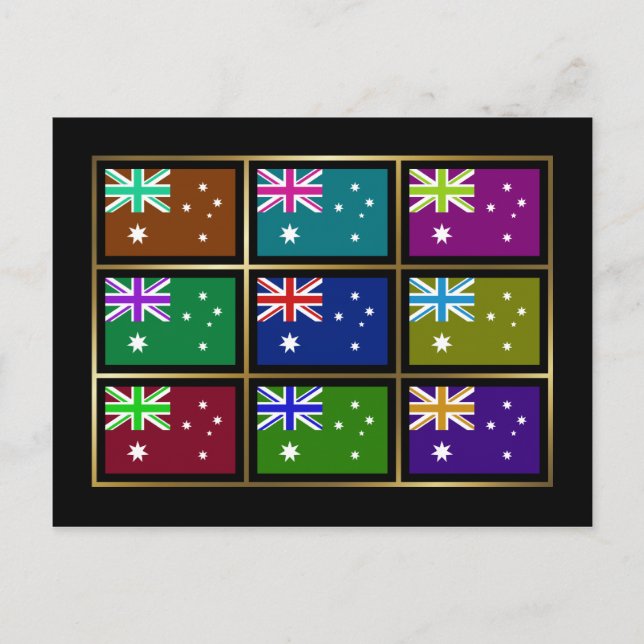Australien Multihue Flags Postkarte (Vorderseite)