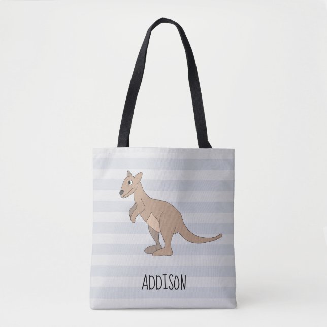 Australien Niedlich Kangaroo Doodle & Name Kids Di Tasche (Vorderseite)