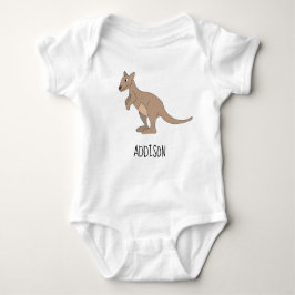 Australien Niedlich Kangaroo Doodle und Name Baby Strampler