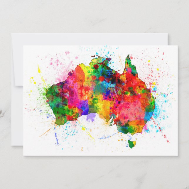 Australien Paint Splashes Map (Vorderseite)