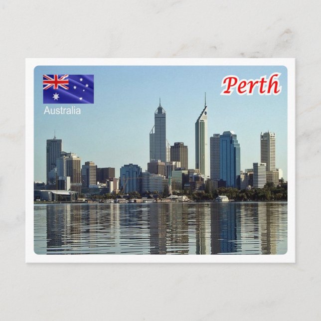 Australien - Perth - Skyline - Postkarte (Vorderseite)