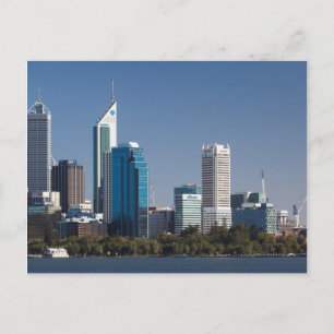 Australien, Perth, Stadt-Skyline vom Swan River Postkarte