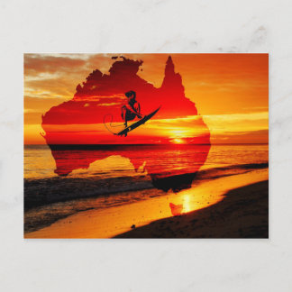 Australien Post Card surfen Postkarte