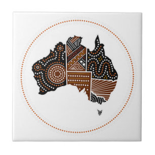 Australien punktierte Karte Fliese