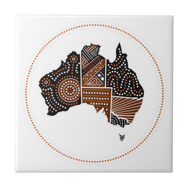 Australien punktierte Karte Fliese (Vorderseite)