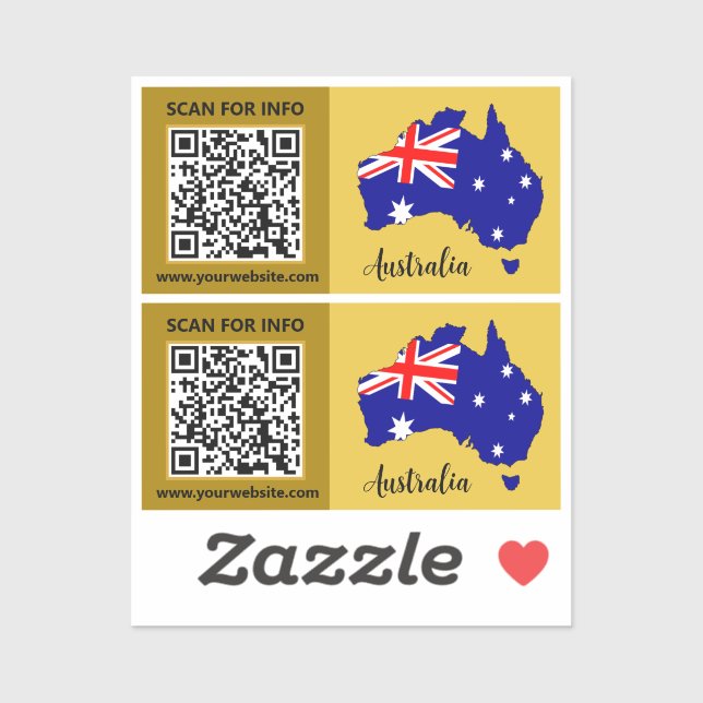 Australien QR-Code-Aufkleber, moderne australische Aufkleber (Blatt)