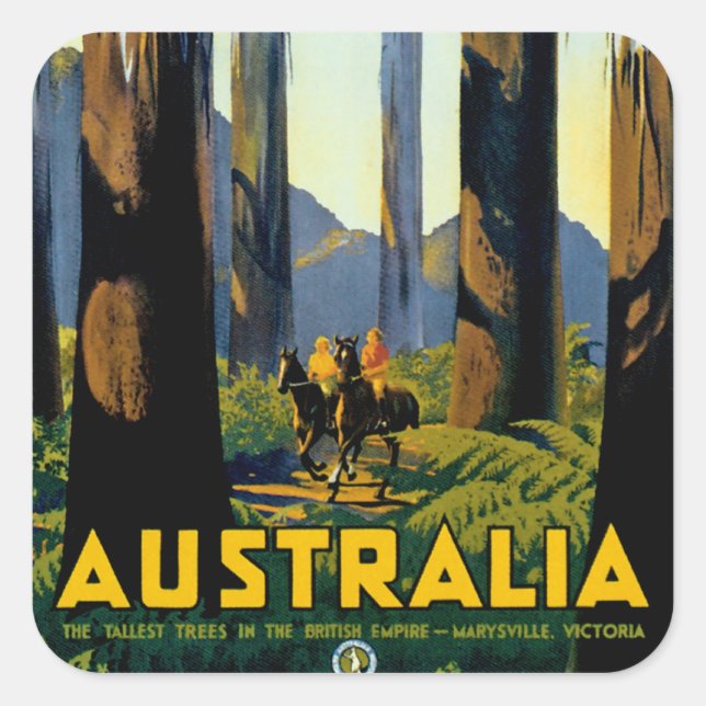 Australien Quadratischer Aufkleber (Vorderseite)