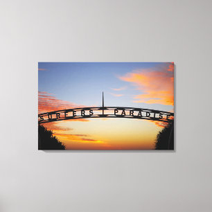 Australien, Queensland, Gold Coast, Sonnenaufgang, Leinwanddruck