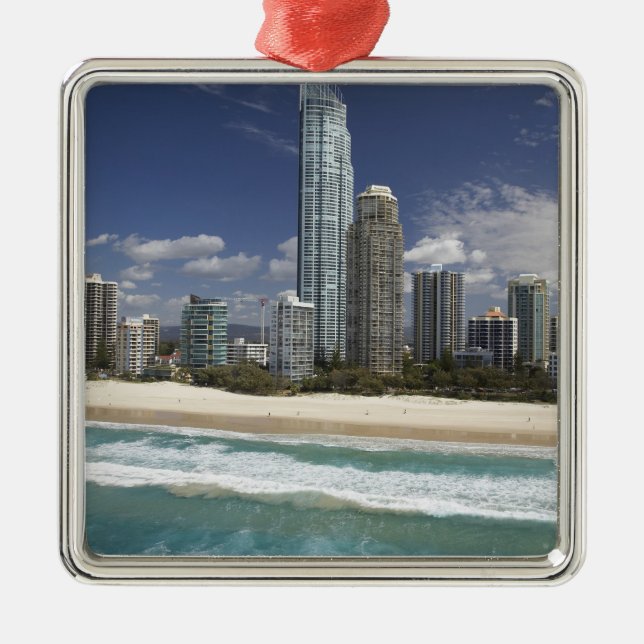 Australien, Queensland, Goldküste, Surfer Silbernes Ornament (Vorne)