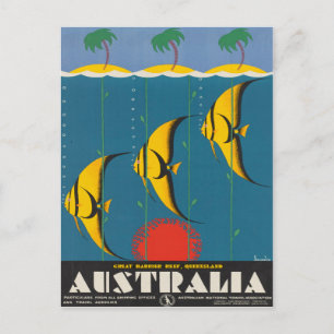 Australien Queensland Vintage Reiseposter Postkarte