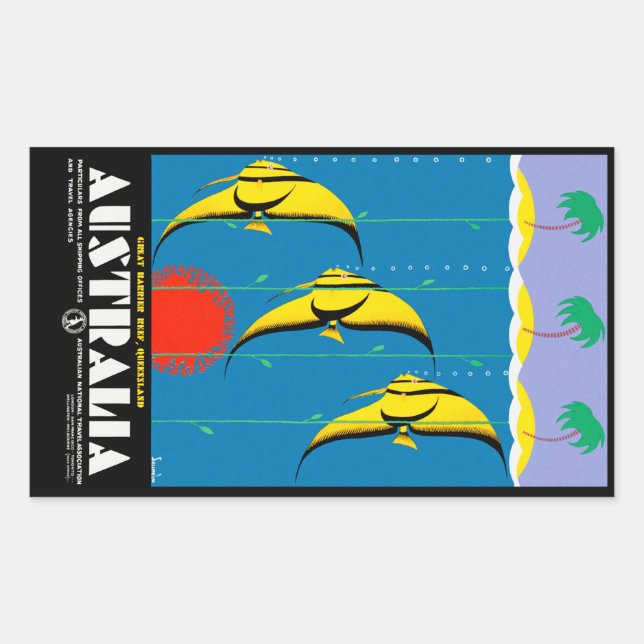 Australien Rechteckiger Aufkleber (Vorderseite)