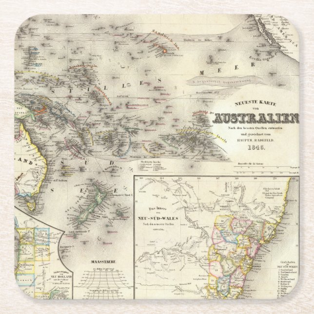 Australien Rechteckiger Pappuntersetzer (Vorderseite)