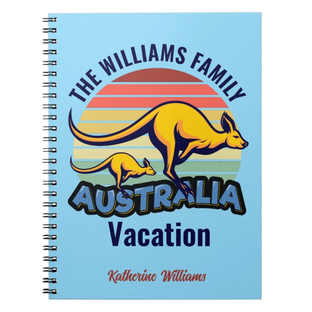 Australien Reise Niedlich Kangaroo Sunset Custom T Notizblock (Vorderseite)