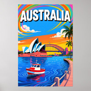 Australien Reise Pop Art Poster