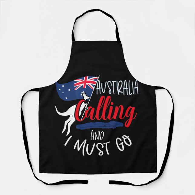 Australien ruft an und ich muss australisches Gesc Schürze (Vorderseite)