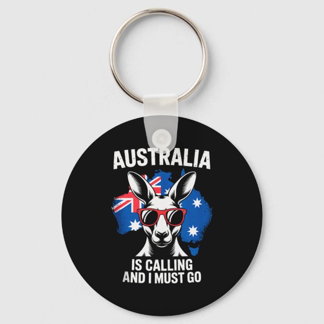 Australien ruft und ich muss zum Känguru-Outback g Schlüsselanhänger (Vorderseite)