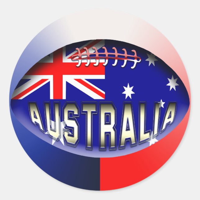 Australien Rugby Ball Runder Aufkleber (Vorderseite)