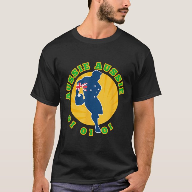 Australien Rugby, Wallabies Aussie Aussie Aussie O T-Shirt (Vorderseite)