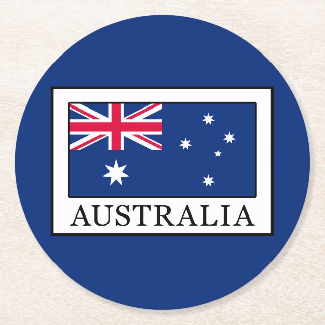 Australien Runder Pappuntersetzer (Vorderseite)