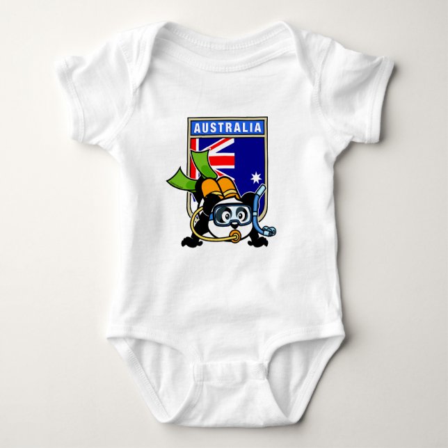 Australien Scuba Diving Panda Baby Strampler (Vorderseite)