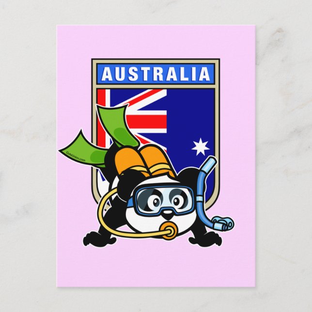 Australien Scuba Diving Panda Postkarte (Vorderseite)