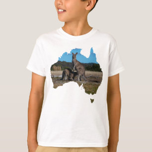 Australien Shape Kangaroo und baby joey T-Shirt