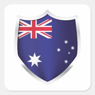 Australien Silberschildflagge Quadratischer Aufkleber